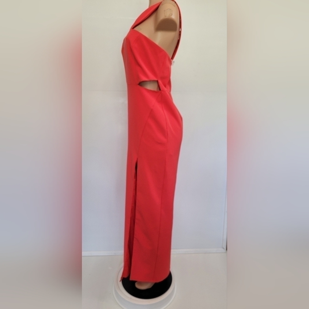 Aidan Mattox One Shoulder Slit Maxi Dress Size 10 - Picture 5 of 12